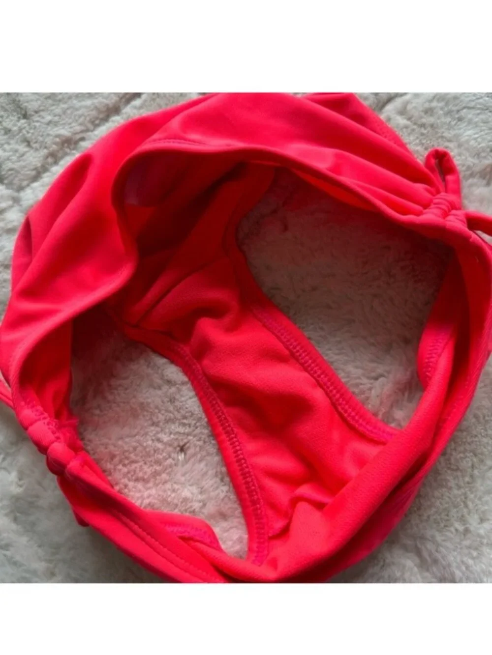 Xhilaration | Neon Coral Lace Ruffle Bikini Swimsuit Set | Size Medium (7/8)